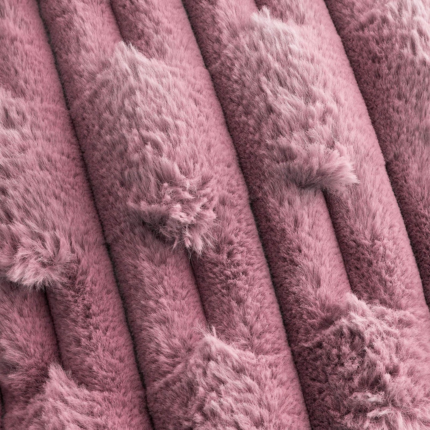 So Soft Carved Faux Fur Blanket Throw Pink