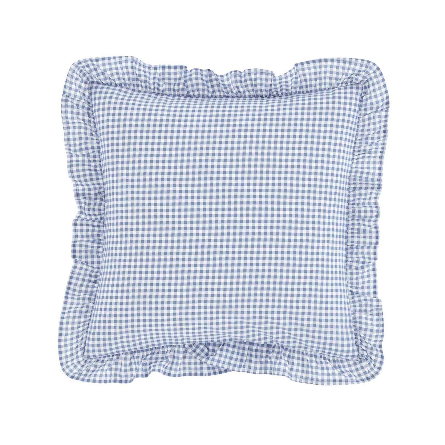 Lucie Floral Frill Blue Cushion