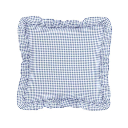 Lucie Floral Frill Blue Cushion