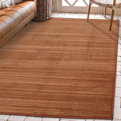 Arlo Textured Terracotta Semi Plain Rug