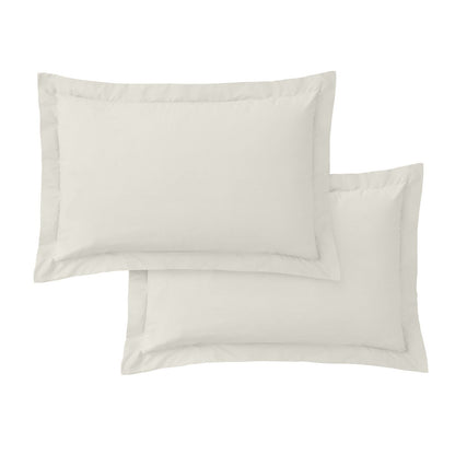 200 Thread Count Cotton Percale Cream Pillow case Pair with envelope closure