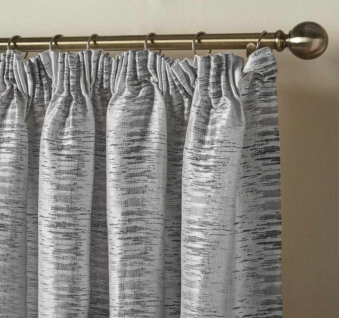 Reflections Silver Pencil Pleat Curtains