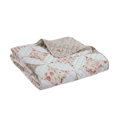 Catherine Lansfield Pinsonic Patchwork Quilted Bedspread Green - 220x230cm