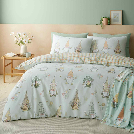 Spring Gonks Mint Green Duvet Cover Set
