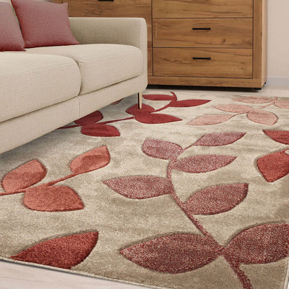 Newport Terracotta Leafs Rug
