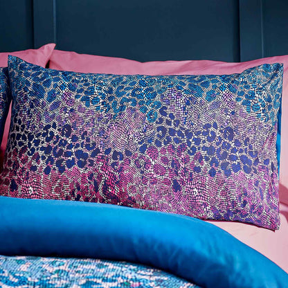 Satin Animal Print Teal Duvet Cover Set