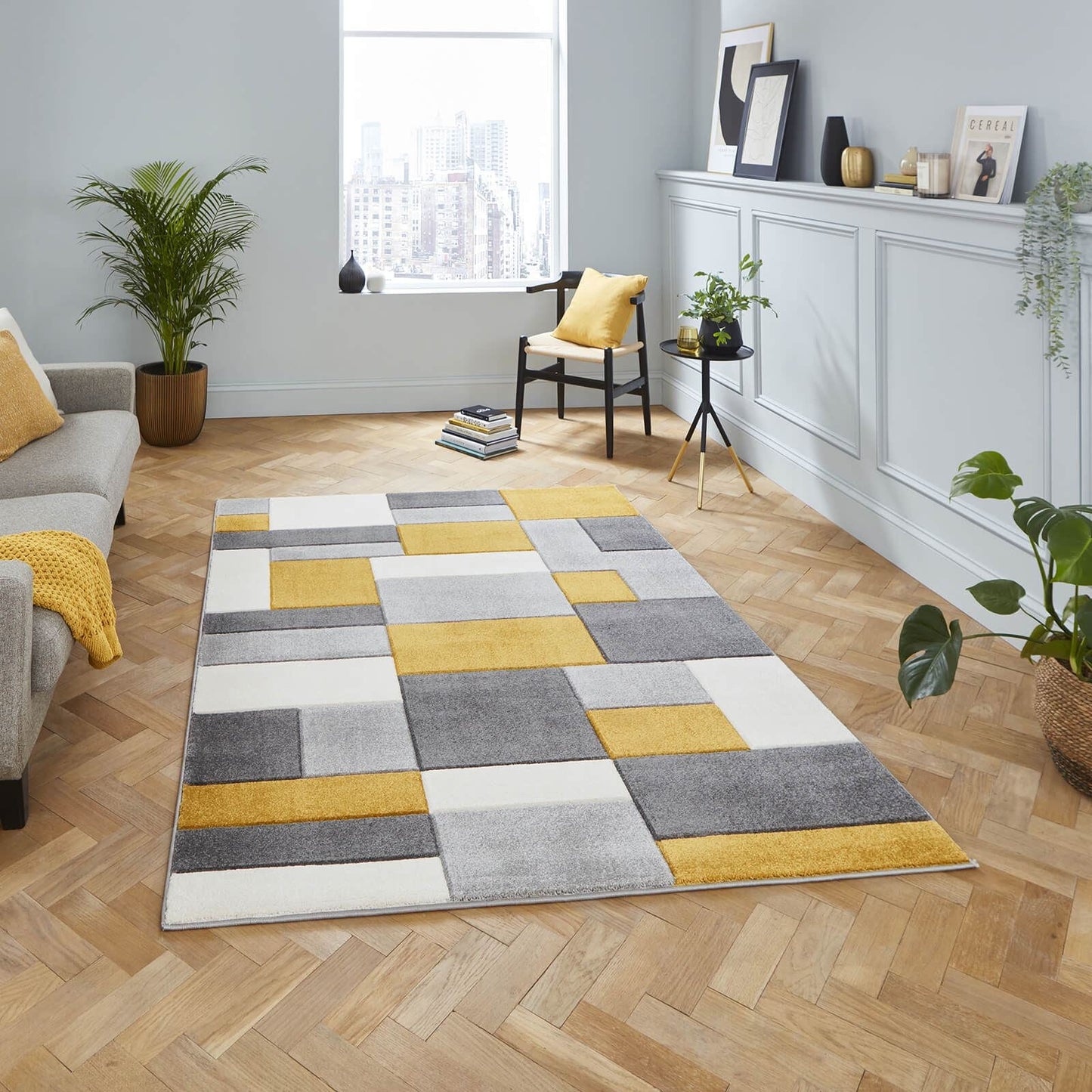 Matrix MT61 Grey/Yellow Modern Rug