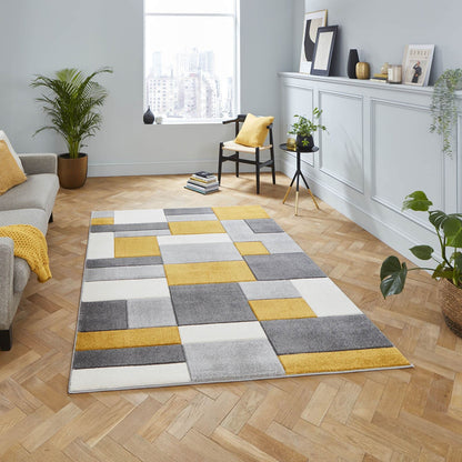 Matrix MT61 Grey/Yellow Modern Rug