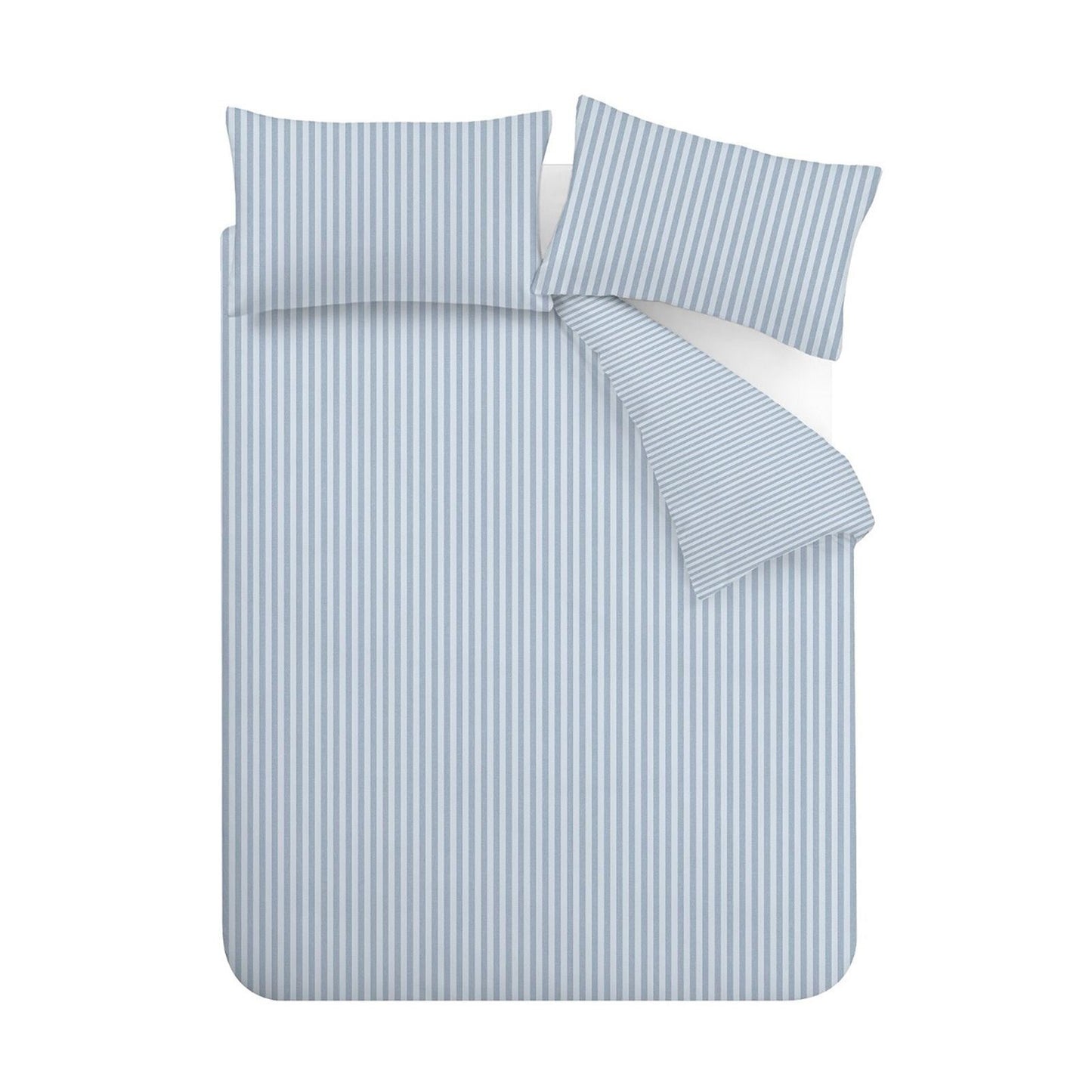 Catherine Lansfield Epping Textured Stripe Blue Duvet Cover Set