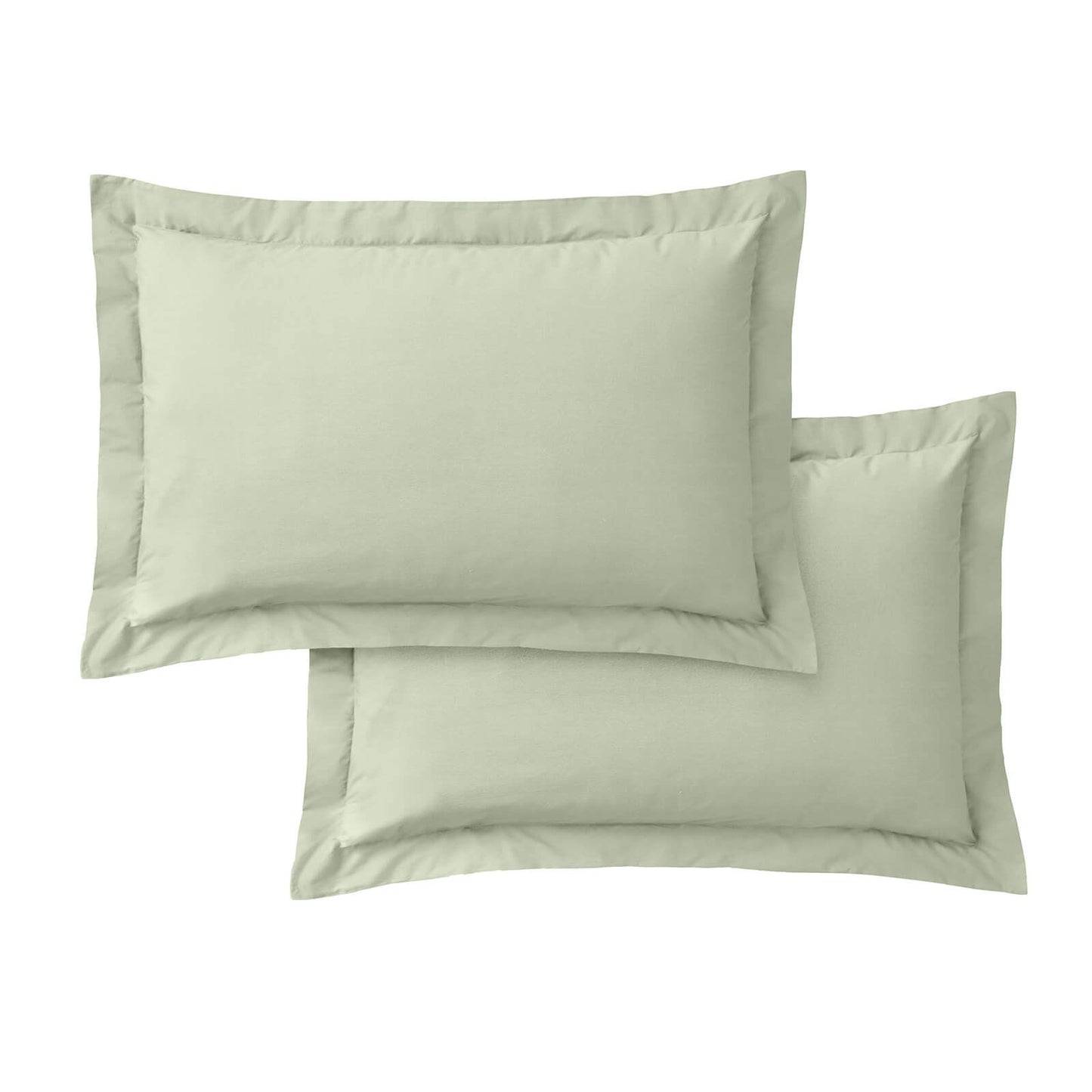 200 Thread Count Cotton Percale Sage Green Pillow case Pair with envelope closure