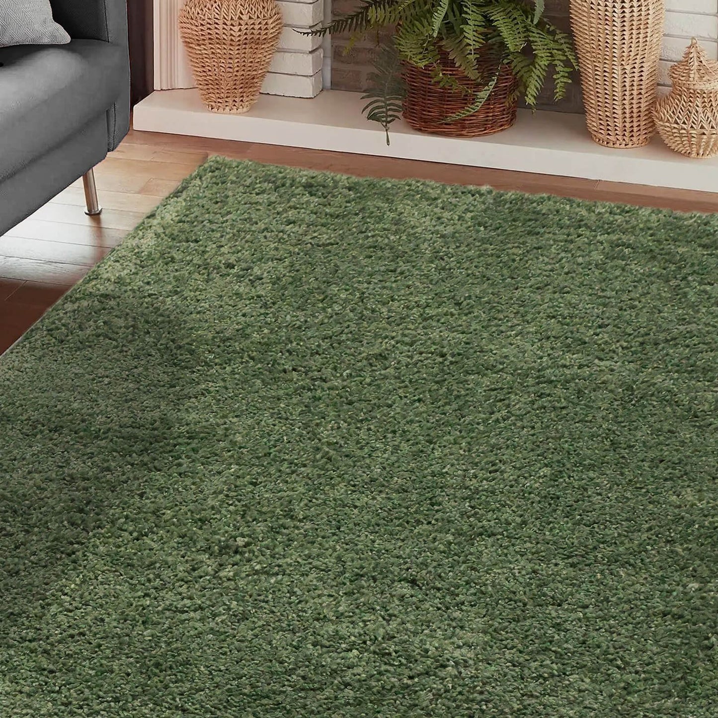 Jazz Shaggy Sage Plain Rug