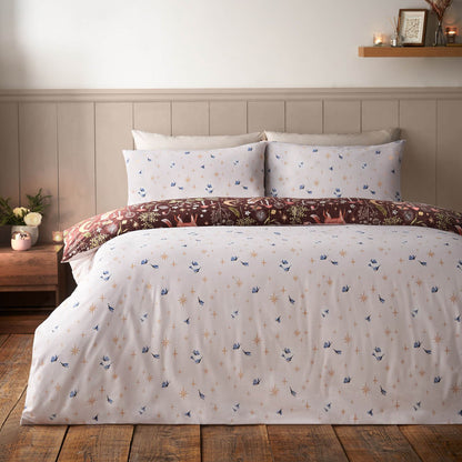 Catherine Lansfield Enchanted Twilight Animals Printed Bedding Duvet Cover Set Chocolate