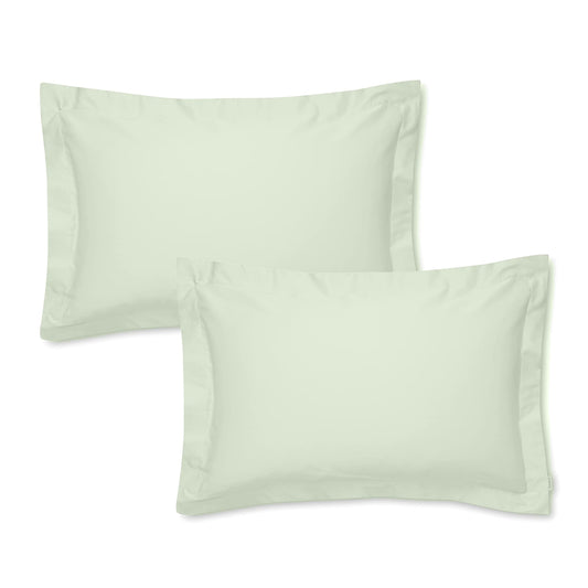 400TC Cotton Sateen Green Oxford Pillowcase Pair