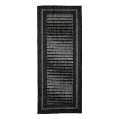 Flatweave Gel Border Black Rug
