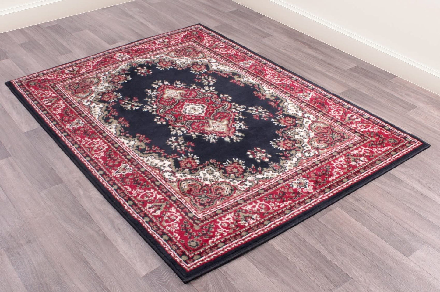 Traditional Poly Lancashire Navy Rugs