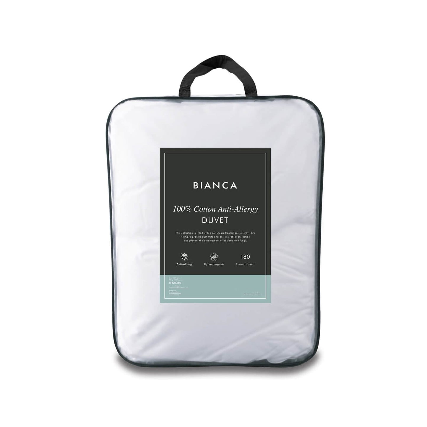 Bianca Fine Linens Anti Allergy 4.5 tog Cotton Bedding Duvet White