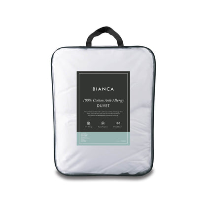 Bianca Fine Linens Anti Allergy 4.5 tog Cotton Bedding Duvet White