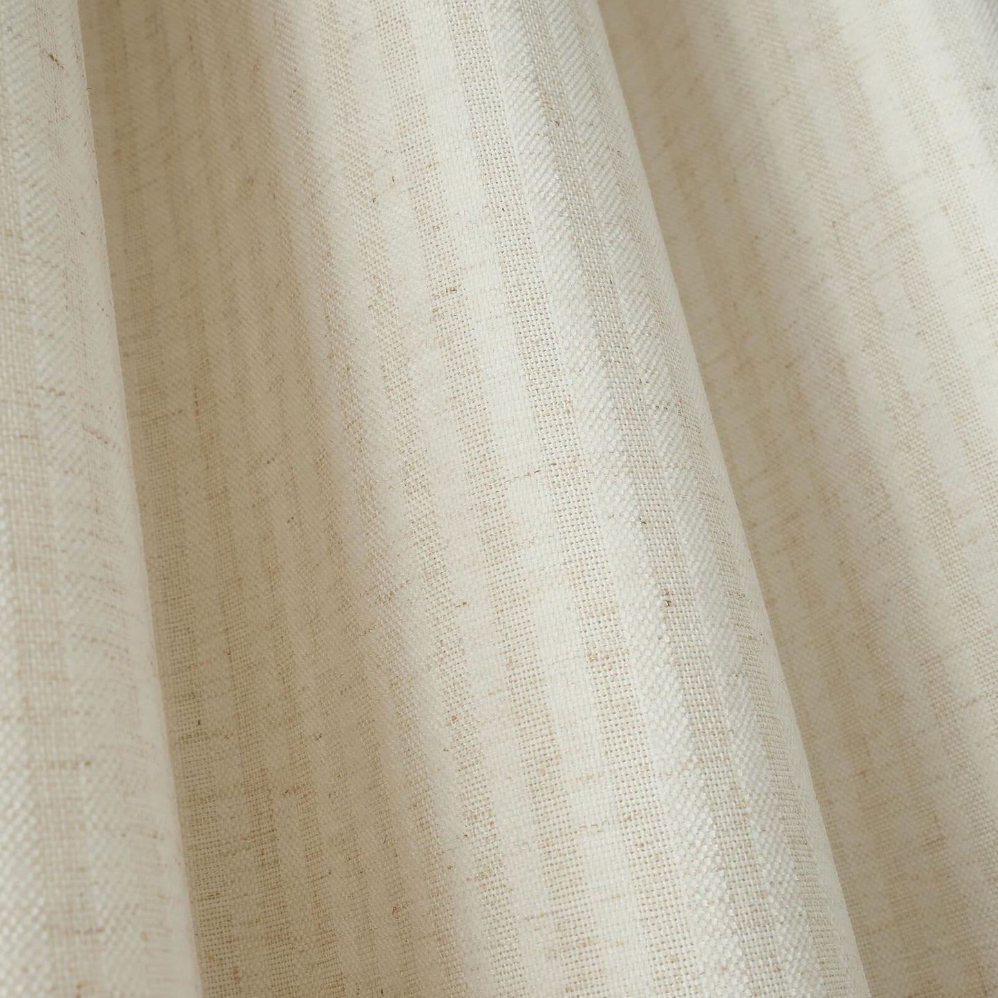 Bianca Fine Linens Chenille Stripe Lined Eyelet Curtains Two Panels Cream
