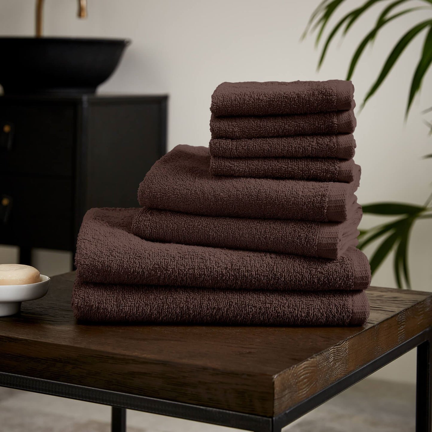 Quick Dry Towel Chocolate Towel Bale Set - 8 Piece