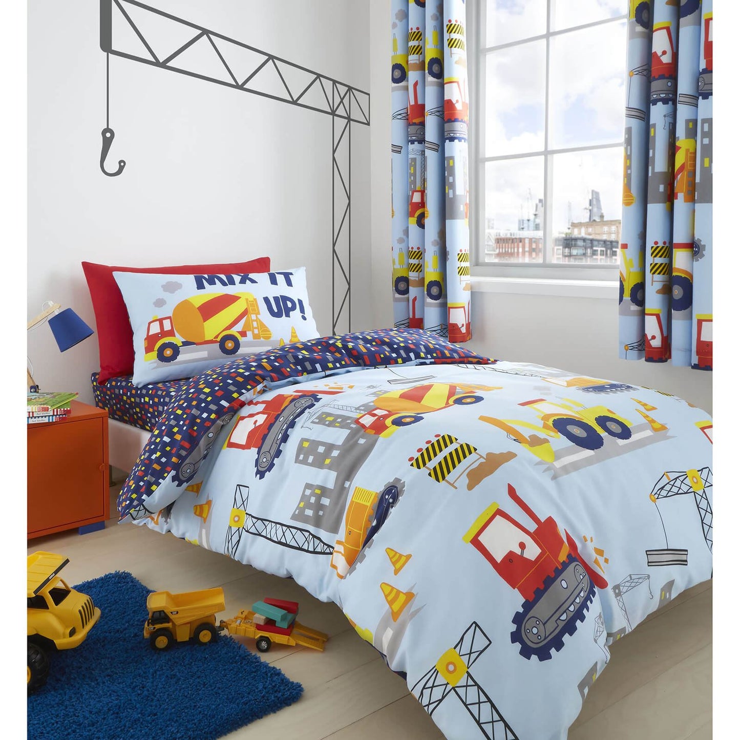 Construction Blue Kids Duvet Set