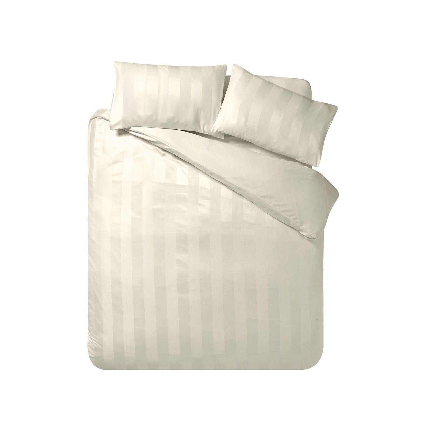 Catherine Lansfield So Soft Satin Stripe Cream Duvet Cover Set