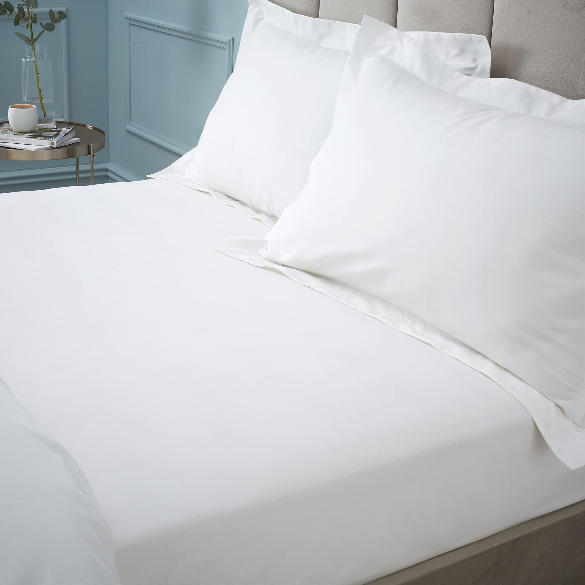 180TC Egyptian Cotton White Fitted Sheet