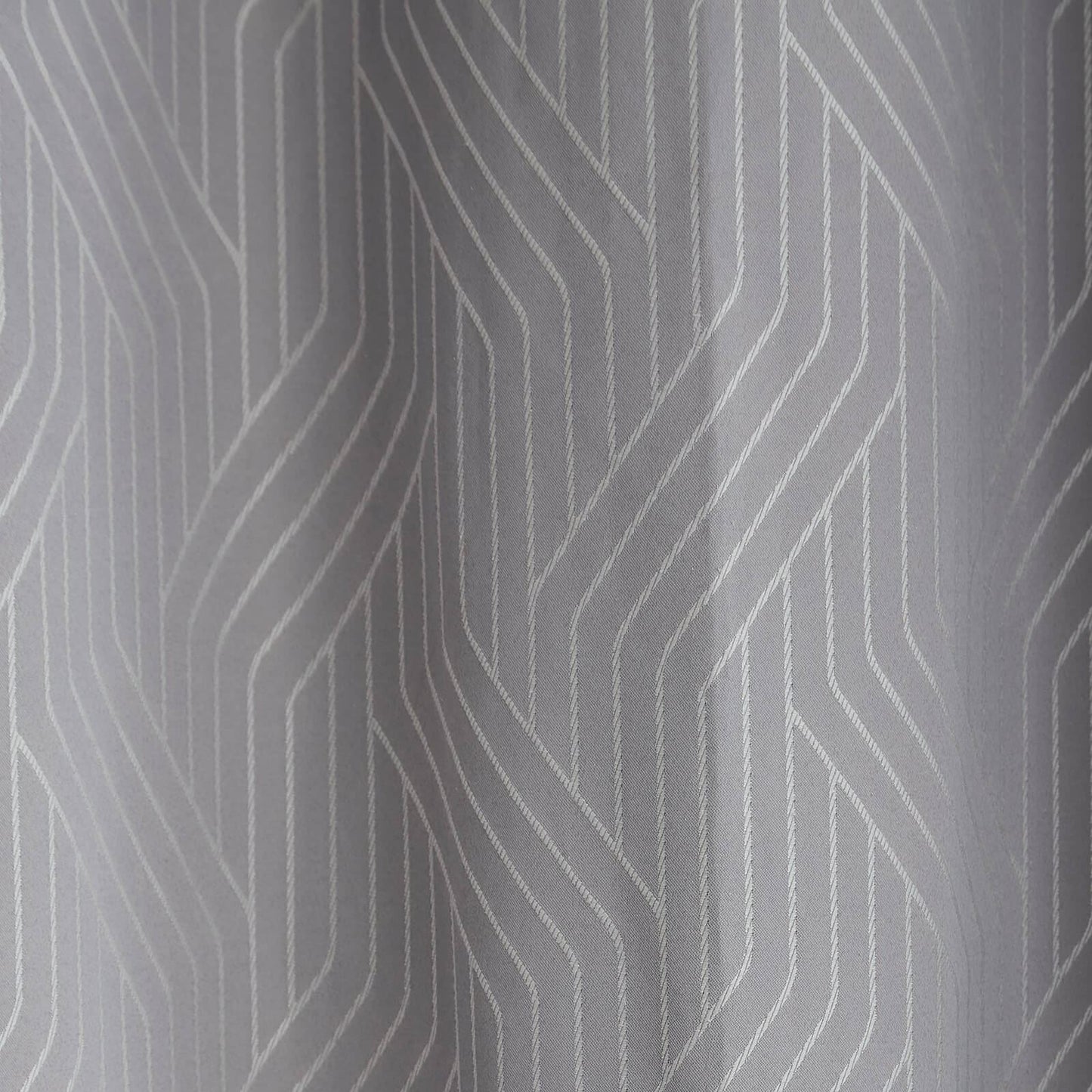 Linear Geo Silver Grey Eyelet Curtains