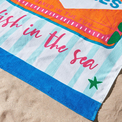 Catherine Lansfield Sardines Blue Towel - Beach