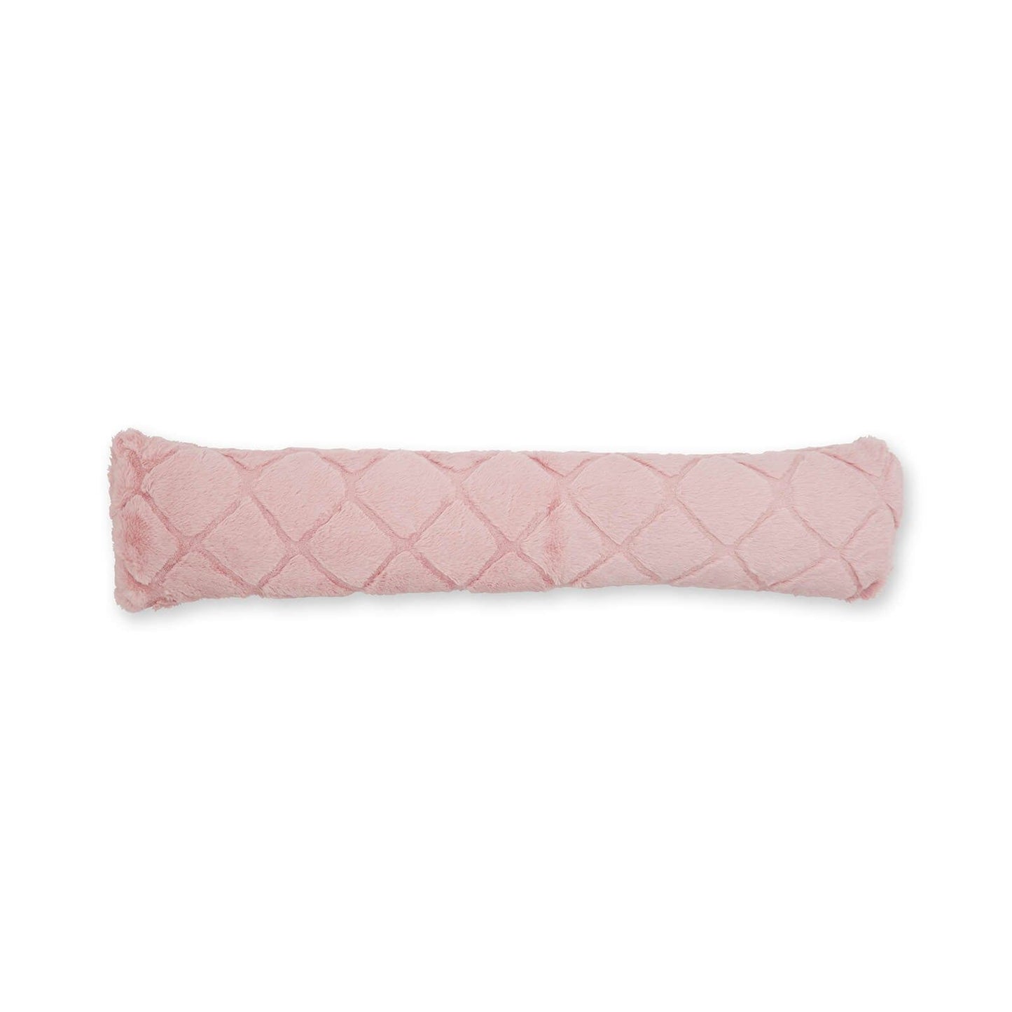 Cosy Diamond Faux Fur Door Draught Excluder Blush Pink