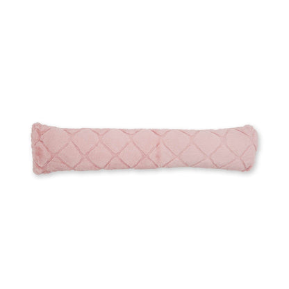 Cosy Diamond Faux Fur Door Draught Excluder Blush Pink