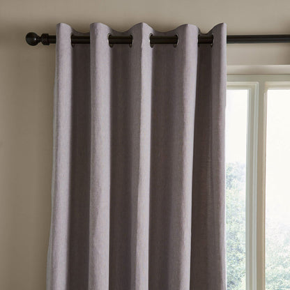 Yarn Dyed Chambray Grey Eyelet Curtains