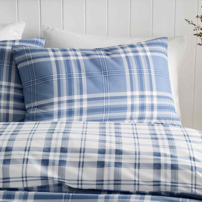 Kelso Check Lansfield Blue Duvet Cover Set