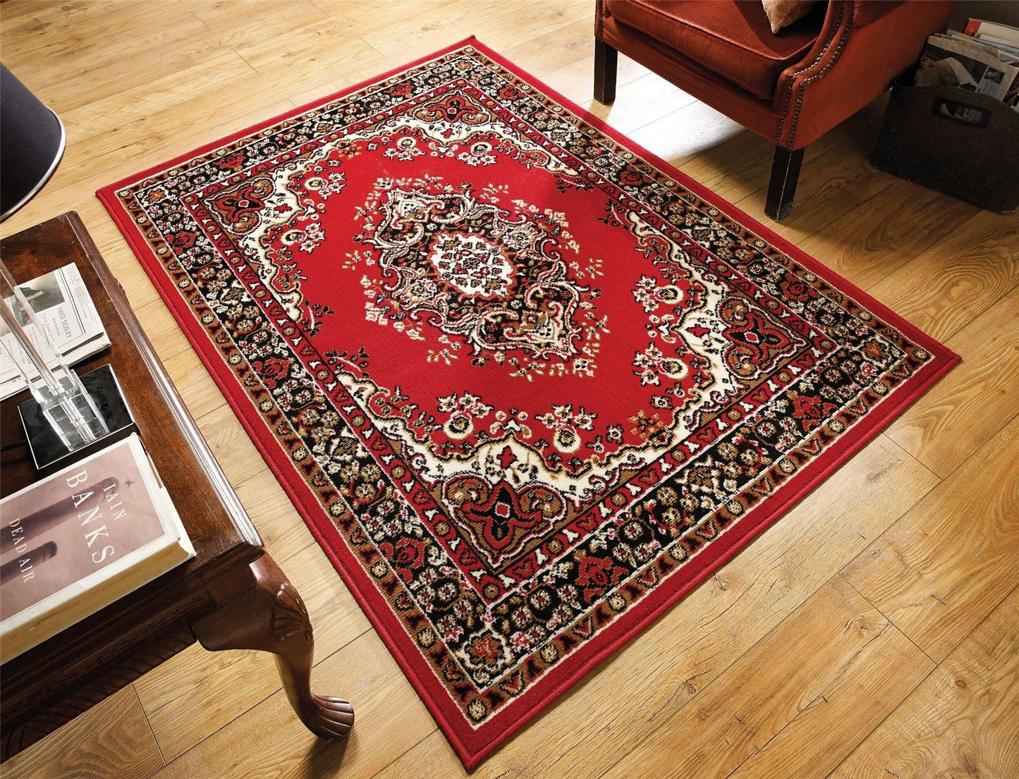 Traditional Poly Lancashire Red Rugs