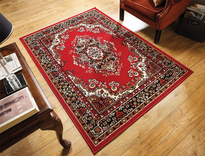 Traditional Poly Lancashire Red Rugs