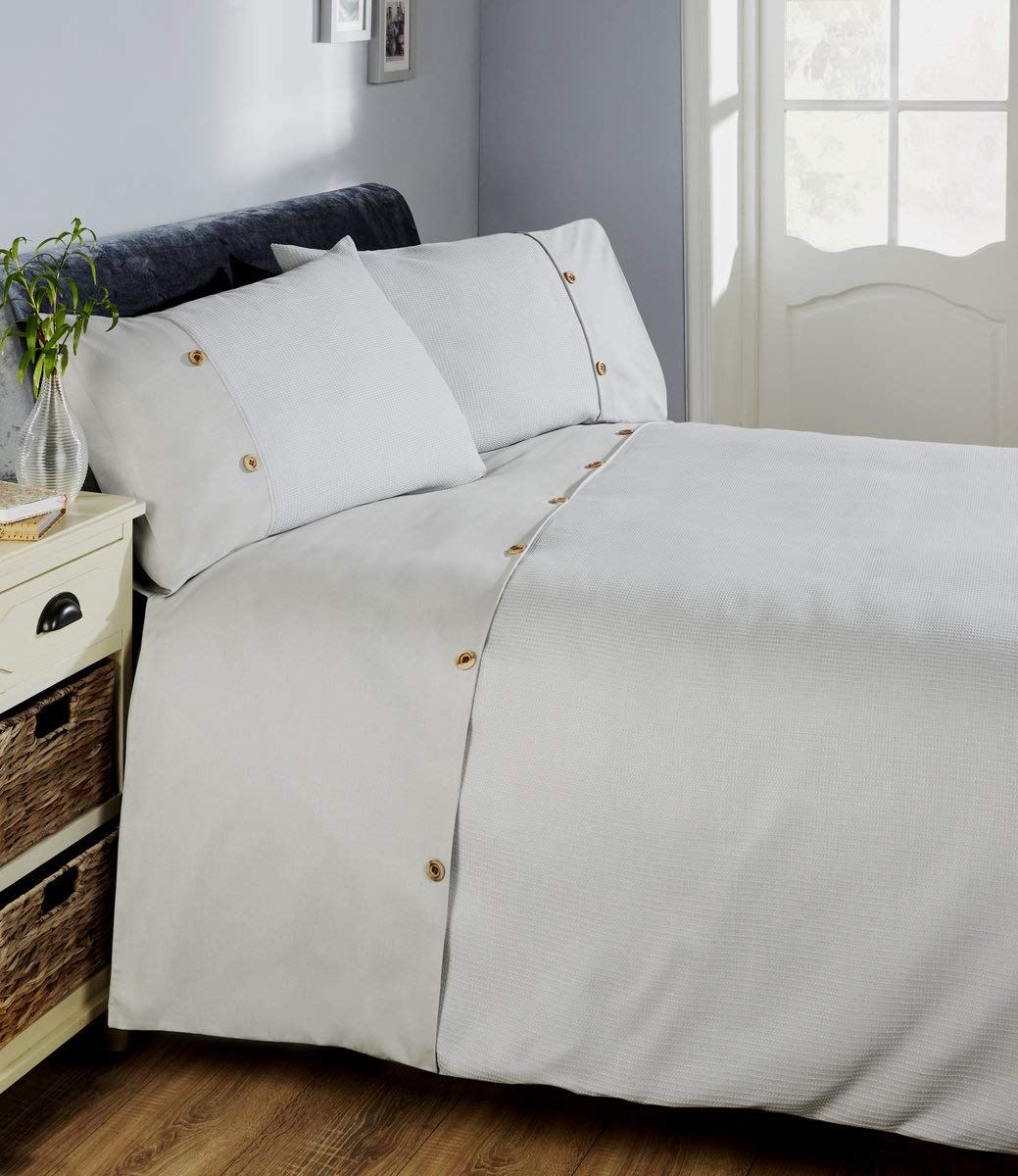 Waffle Silver Duvet Set