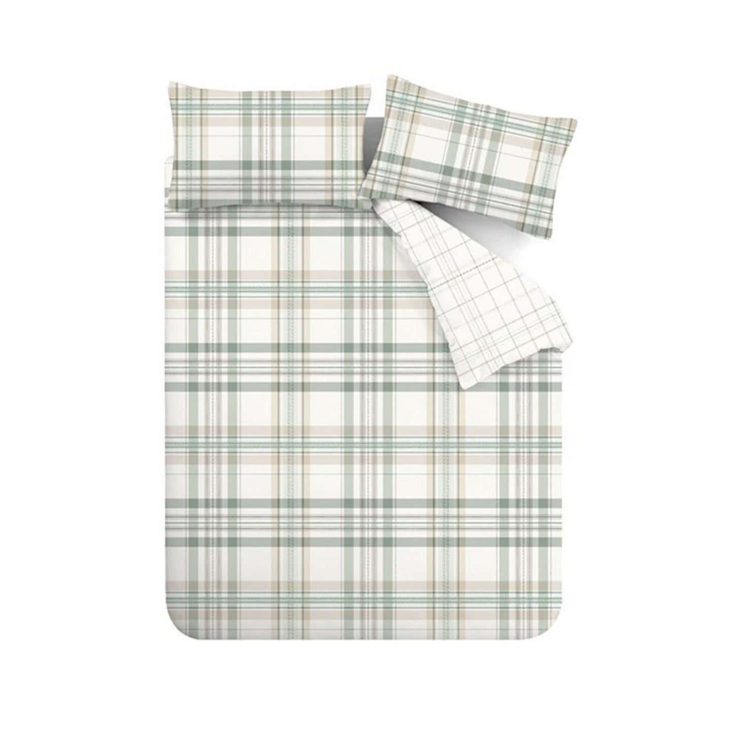 Catherine Lansfield Cartmel Check Green Duvet Cover Set