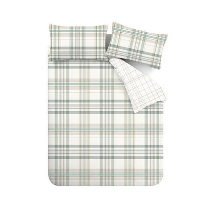 Catherine Lansfield Cartmel Check Green Duvet Cover Set
