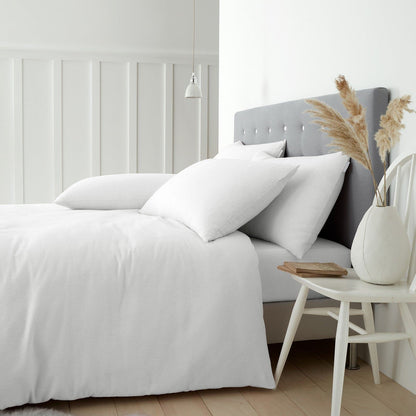 Brushed Cotton White Duvet Set