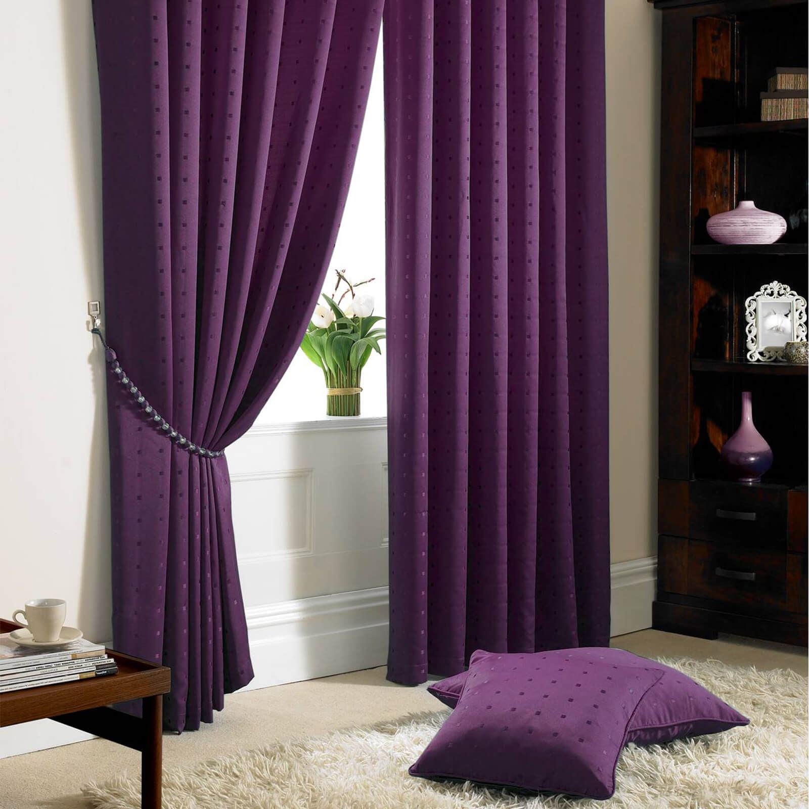 Madison Purple Pencil Pleat Curtains