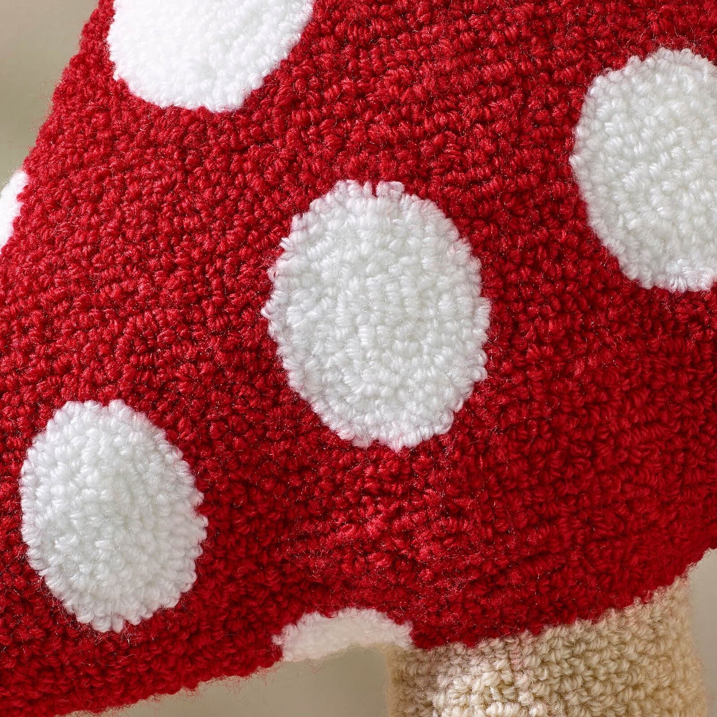 Catherine Lansfield Woodland Crochet Mushroom 3D Shaped Cushion Pink