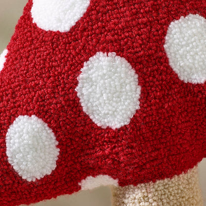 Catherine Lansfield Woodland Crochet Mushroom 3D Shaped Cushion Pink