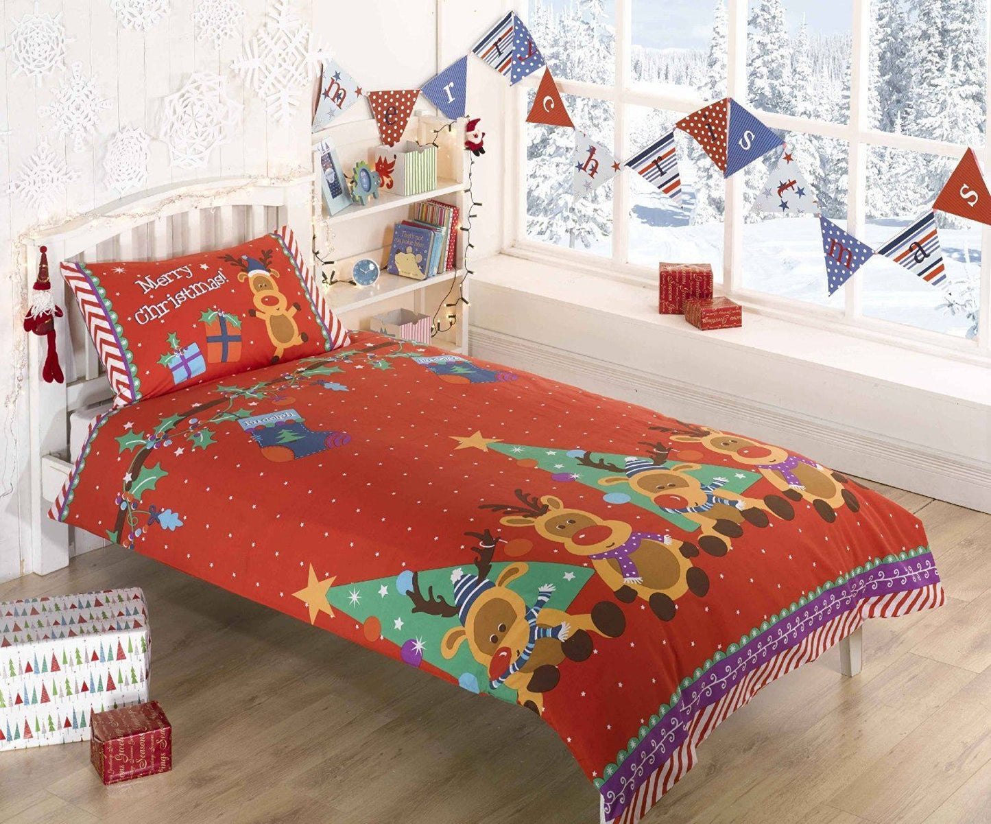 Rudolf Reindeer Kids Multi Duvet Set