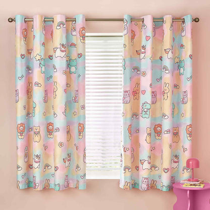 Forever Together Pastel Curtains Two Panels - 66x72 Inch