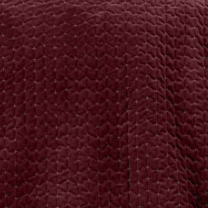 Bianca Fine Linens Attica Velvet Embroidered Pillow sham Pair Burgundy