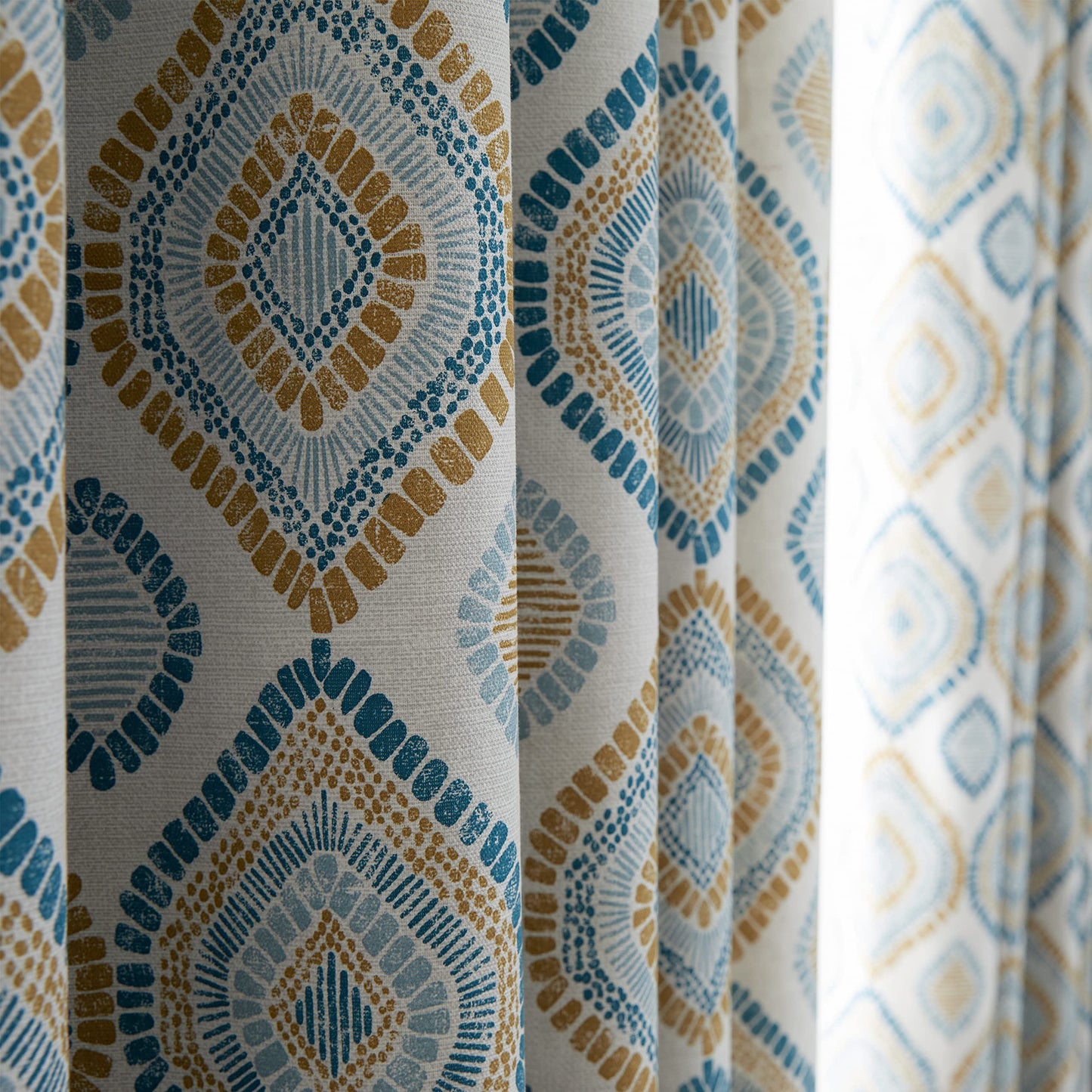 Ziri Teal Eyelet Curtains