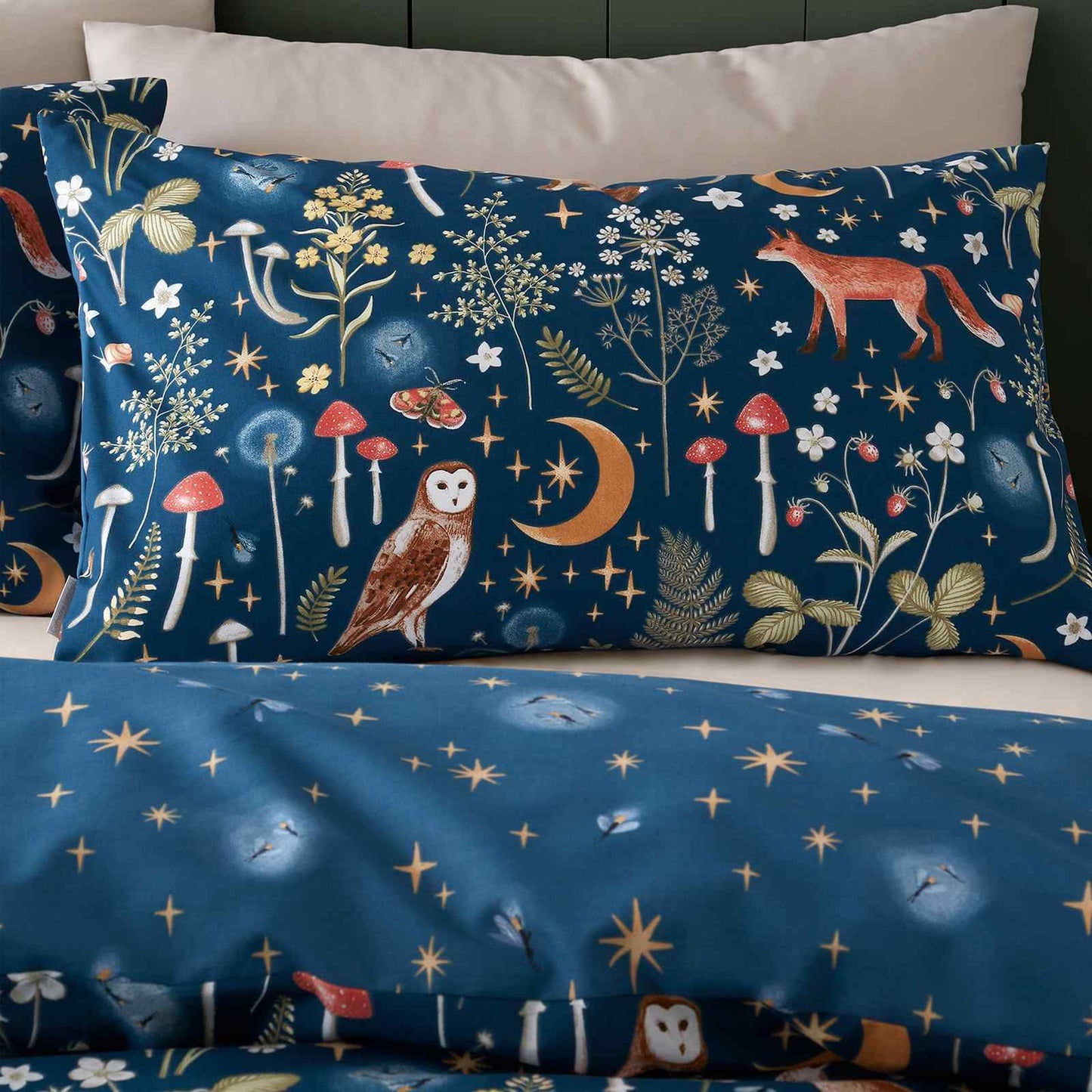 Enchanted Twilight Animals Navy Blue Duvet Set