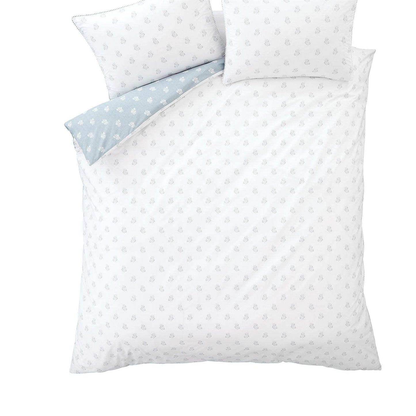 Bianca Esme Floral White / Blue Duvet Cover Set