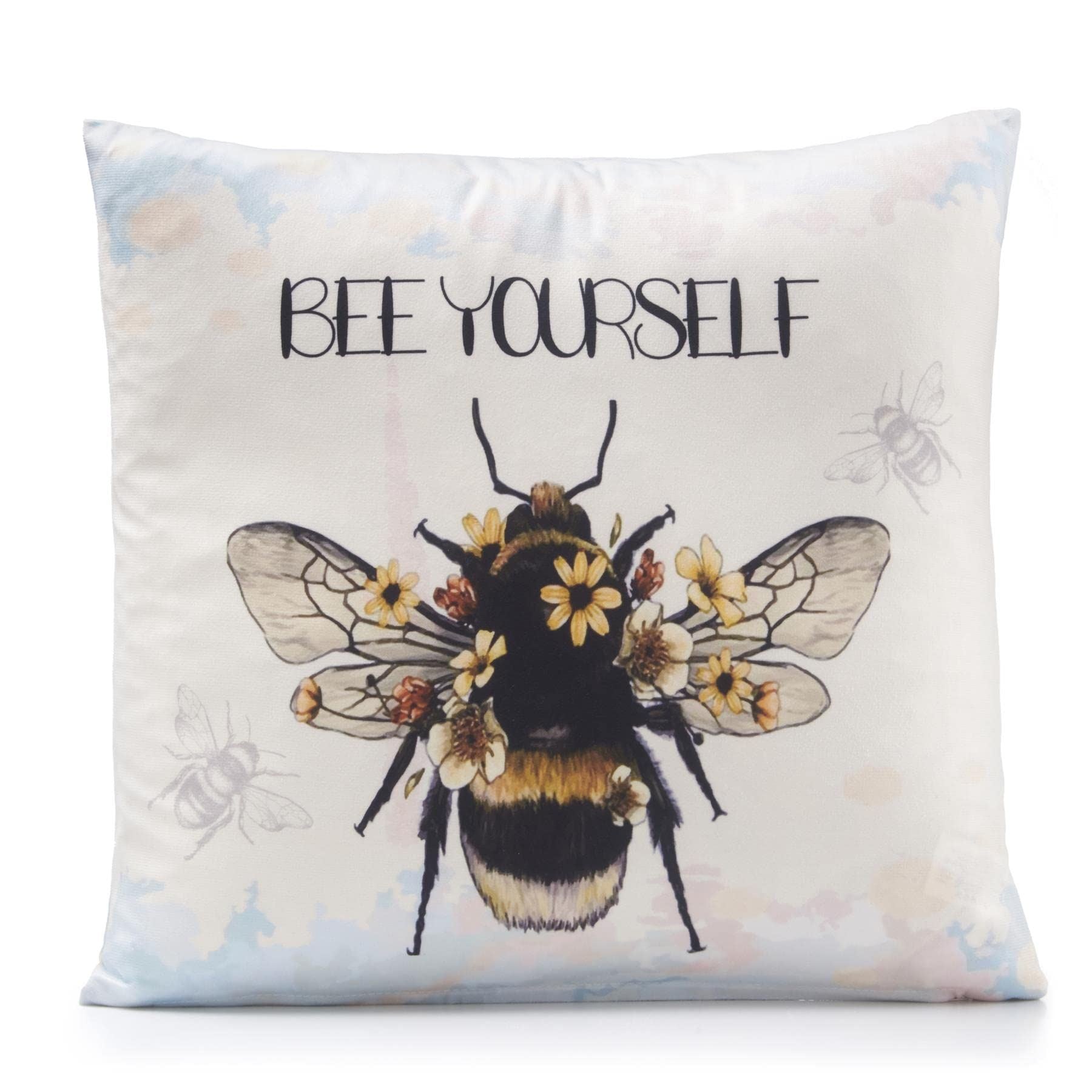 Velvet Printed Bee Cushion Cover