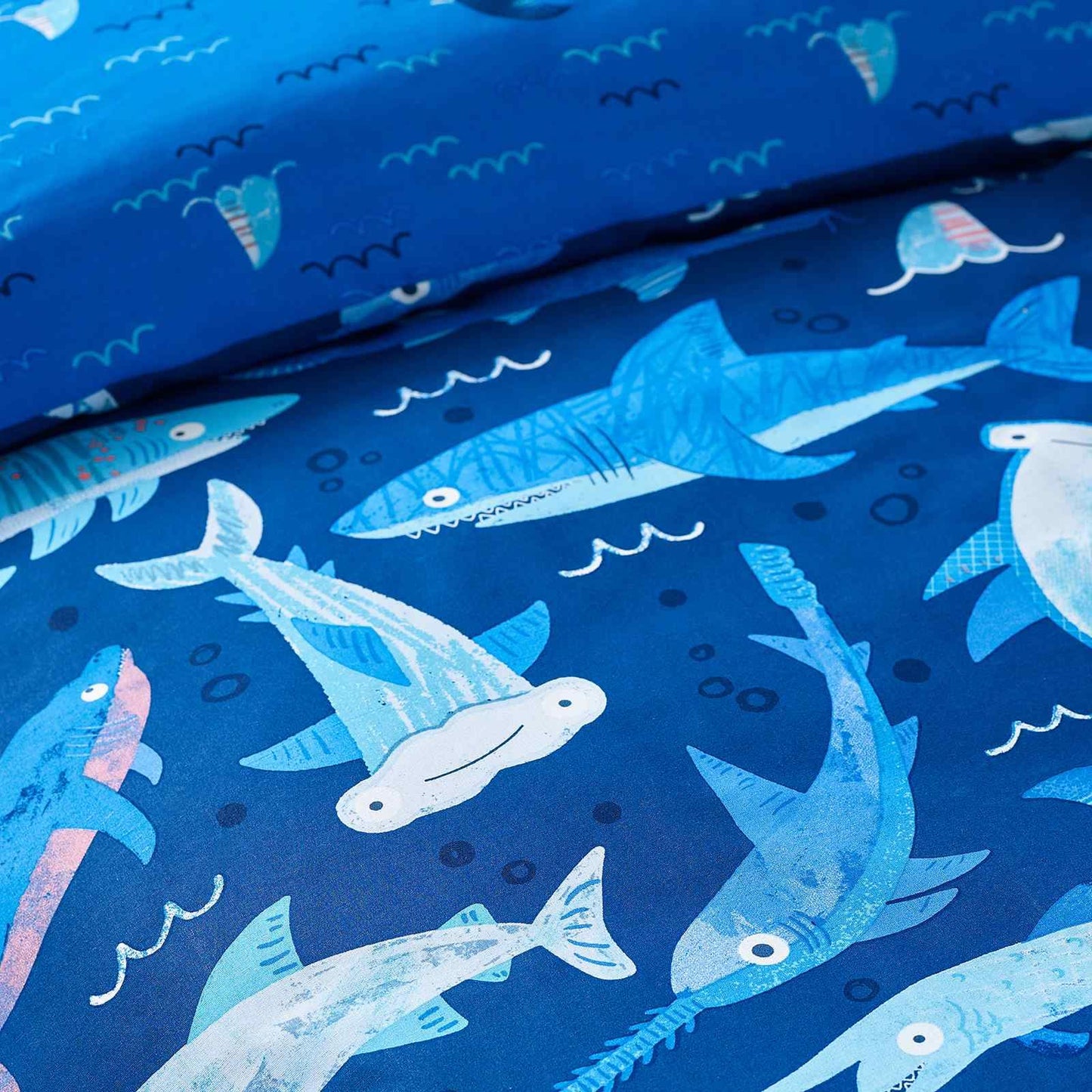 Jawsome Shark Navy Blue Duvet Cover Set
