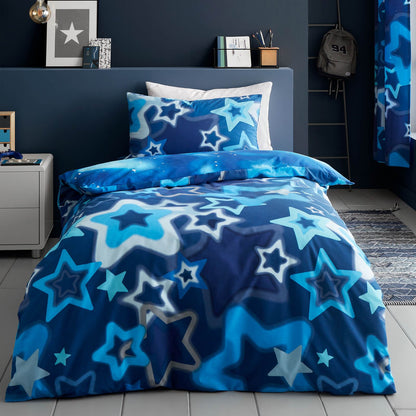 Ombre Stars Blue Duvet Cover Set